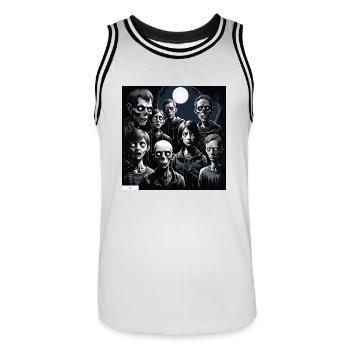 Monster Menschen Porträt - Männer Basketball-Trikot - Weiß/Schwarz - Vorne - AI Model Male 185 dark (185cm)