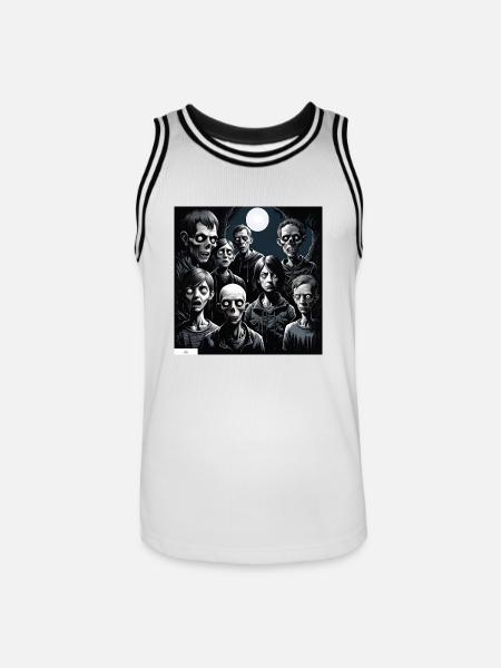 Monster Menschen Porträt - Männer Basketball-Trikot - Weiß/Schwarz
