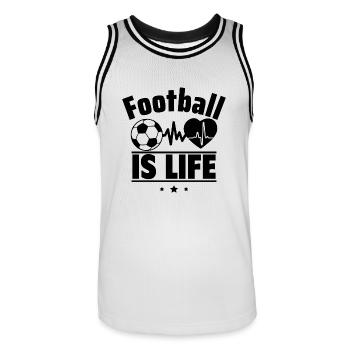 football is life,Football,I Love,fußball - Männer Basketball-Trikot - Weiß/Schwarz - Vorne - AI Model Male 185 dark (185cm)