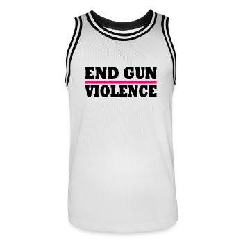 End gun violence - Maillot de basket Homme - blanc/noir - Devant - AI Model Male 185 dark (185cm)