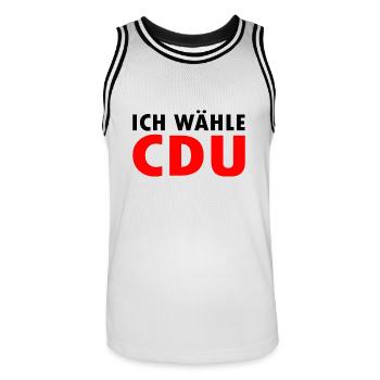 Ich wähle cdu - Männer Basketball-Trikot - Weiß/Schwarz - Vorne - AI Model Male 185 dark (185cm)