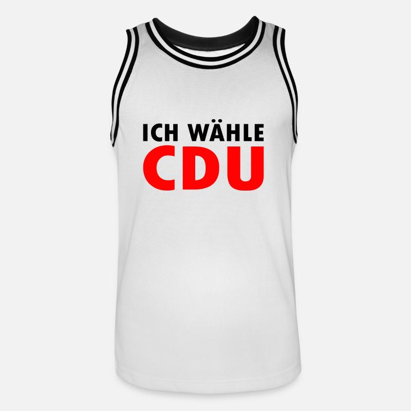 Ich wähle cdu - Männer Basketball-Trikot - Weiß/Schwarz