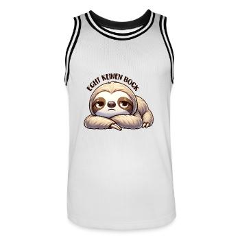 Faultier hat echt keinen Bock will seine Ruhe - Männer Basketball-Trikot - Weiß/Schwarz - Vorne - AI Model Male 185 dark (185cm)