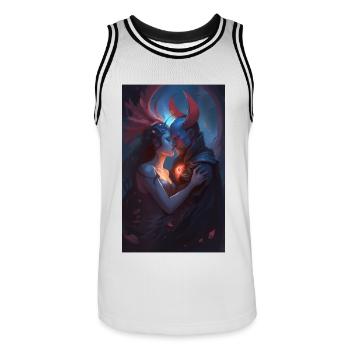 Demons Fantasy love scene - Men's Basketball Jersey - white/black - Front - AI Model Male 185 dark (185cm)