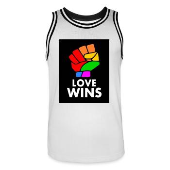 Love wins - Maillot de basket Homme - blanc/noir - Devant - AI Model Male 185 dark (185cm)