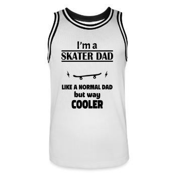 Ich bin ein Skater-Papa - Männer Basketball-Trikot - Weiß/Schwarz - Vorne - AI Model Male 185 dark (185cm)