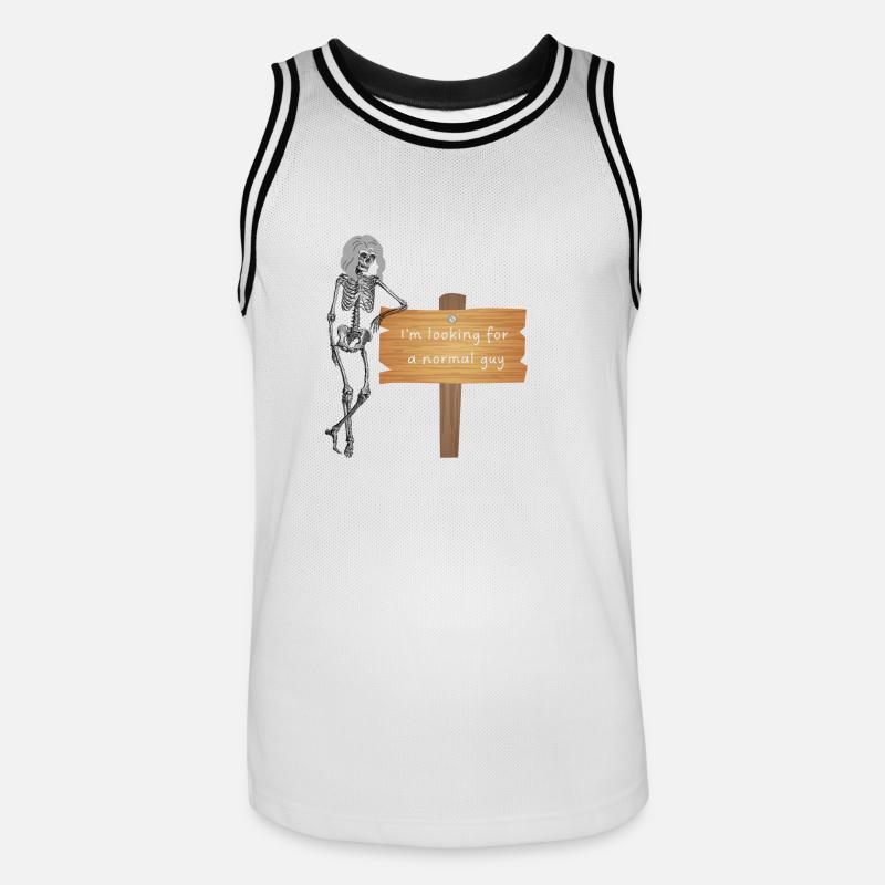 I was looking for a normal guy. It didn't work out... - Men's Basketball Jersey - white/black