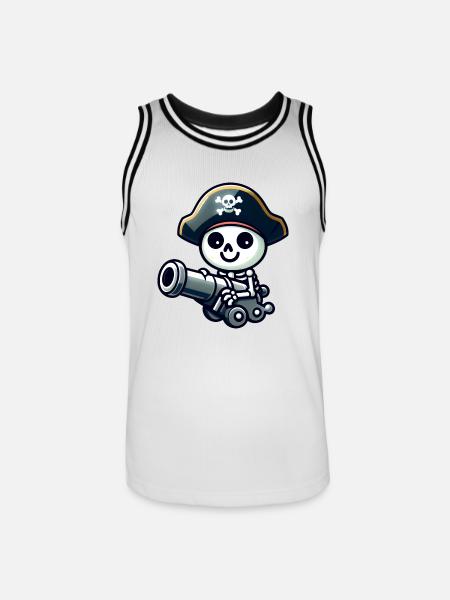 Pirate Skull - Skeleton Treasure - Men's Basketball Jersey - white/black
