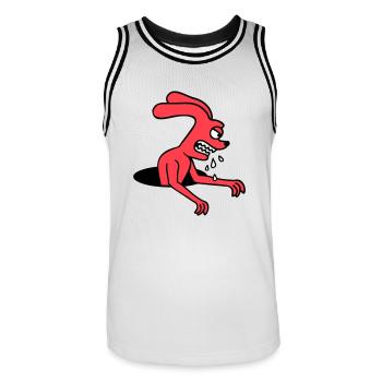 Hase Loch Monster Böse gefräßig Halloween Sabber - Männer Basketball-Trikot - Weiß/Schwarz - Vorne - AI Model Male 185 dark (185cm)