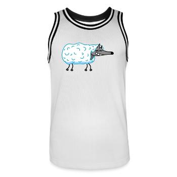 Wolf in sheep's clothing - Men's Basketball Jersey - white/black - Front - AI Model Male 185 dark (185cm)