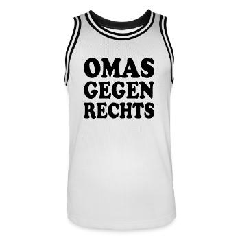 Omas gegen rechts - Männer Basketball-Trikot - Weiß/Schwarz - Vorne - AI Model Male 185 dark (185cm)