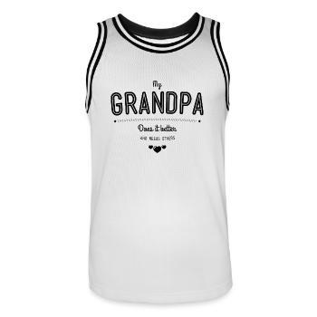 My grandpa does it better - Maillot de basket Homme - blanc/noir - Devant - AI Model Male 185 dark (185cm)