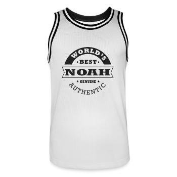 Noah Tshirt Personalized Name Gift Noah - Men's Basketball Jersey - white/black - Front - AI Model Male 185 dark (185cm)