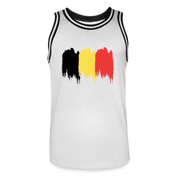 Drapeau belge - Maillot de basket Homme - blanc/noir - Devant - AI Model Male 185 dark (185cm)