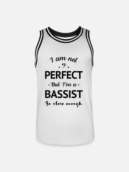 Humor perfekt bassist kvinde mand - Herre basketball-trikot - hvid/sort