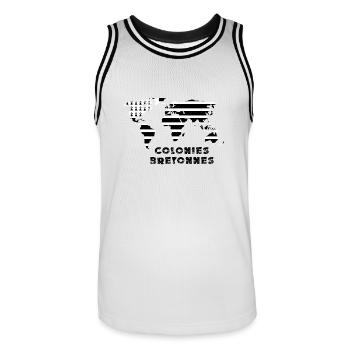 Bretagne colonies - Maillot de basket Homme - blanc/noir - Devant - AI Model Male 185 dark (185cm)