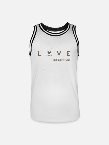 love bessermithund - Männer Basketball-Trikot - Weiß/Schwarz