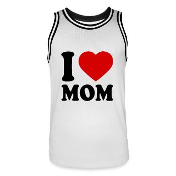 I love mom - Maillot de basket Homme - blanc/noir - Devant - AI Model Male 185 dark (185cm)