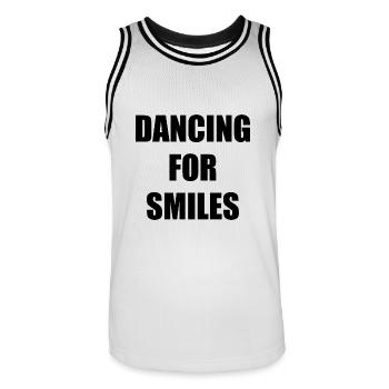 dancing for smiles - Maillot de basket Homme - blanc/noir - Devant - AI Model Male 185 dark (185cm)