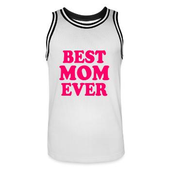 Best mom ever - Männer Basketball-Trikot - Weiß/Schwarz - Vorne - AI Model Male 185 dark (185cm)
