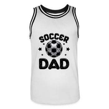 Papa footballeur - Maillot de basket Homme - blanc/noir - Devant - AI Model Male 185 dark (185cm)