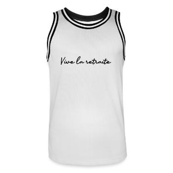 RETRAITE. RETRAITE. RETRAITEE. RETRAITE - Maillot de basket Homme - blanc/noir - Devant - AI Model Male 185 dark (185cm)