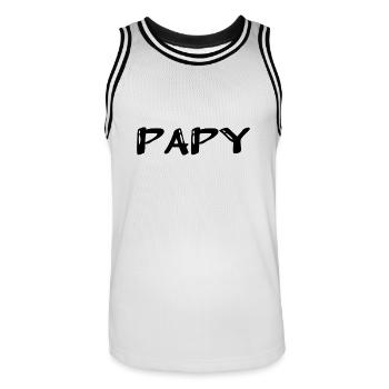 GRANDPA. FATHER's DAY. HAPPY BIRTHDAY GRANDPA. I LOVE YOU. - Men's Basketball Jersey - white/black - Front - AI Model Male 185 dark (185cm)