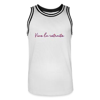 RETRAITE. RETRAITE. RETRAITEE. RETRAITE - Maillot de basket Homme - blanc/noir - Devant - AI Model Male 185 dark (185cm)
