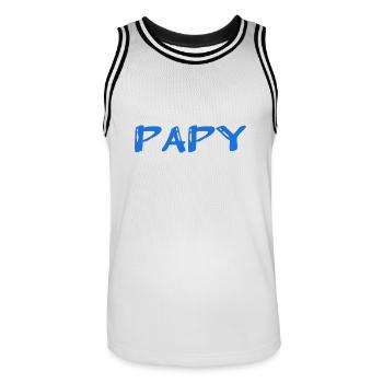 GRANDPA. FATHER's DAY. HAPPY BIRTHDAY GRANDPA. I LOVE YOU. - Men's Basketball Jersey - white/black - Front - AI Model Male 185 dark (185cm)