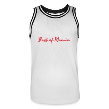 GRANNY. MOM. MOTHER's DAY. HAPPY BIRTHDAY GRANNY - Men's Basketball Jersey - white/black - Front - AI Model Male 185 dark (185cm)