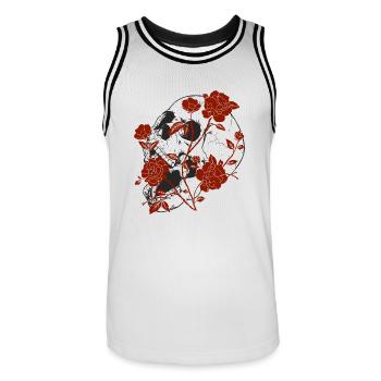Flowers and Roses - Men's Basketball Jersey - white/black - Front - AI Model Male 185 dark (185cm)