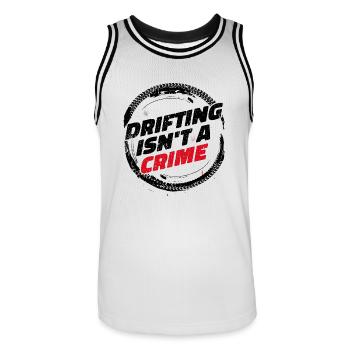 Drifting Is Not A Crime - Auto Liebhaber Geschenk - Männer Basketball-Trikot - Weiß/Schwarz - Vorne - AI Model Male 185 dark (185cm)