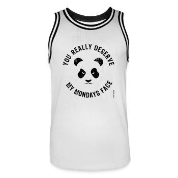 Visage du lundi - Maillot de basket Homme - blanc/noir - Devant - AI Model Male 185 dark (185cm)