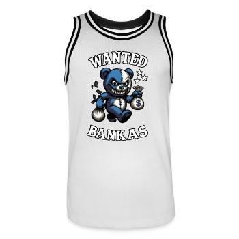 Wanted Bär - Männer Basketball-Trikot - Weiß/Schwarz - Vorne - AI Model Male 185 dark (185cm)