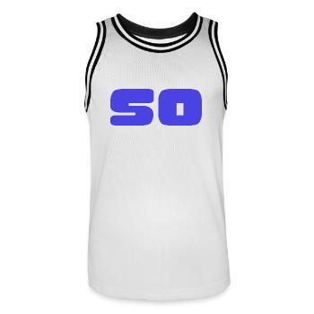 50. 50 ANS. 50e ANNIVERSAIRE. ANNIVERSAIRE 50 ANS. - Maillot de basket Homme - blanc/noir - Devant - AI Model Male 185 dark (185cm)