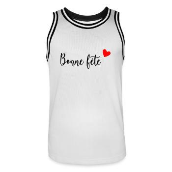 FÊTE DES PÈRES. BONNE FÊTE PAPA. PAPA. BONNE FÊTE - Maillot de basket Homme - blanc/noir - Devant - AI Model Male 185 dark (185cm)