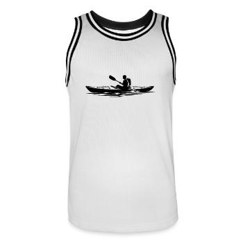 Kanuausrüstung Kayak Boot Kanuclub - Männer Basketball-Trikot - Weiß/Schwarz - Vorne - AI Model Male 185 dark (185cm)