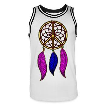 Peace Traumfänger - Männer Basketball-Trikot - Weiß/Schwarz - Vorne - AI Model Male 185 dark (185cm)