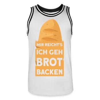 BÄCKER MIR REICHT'S ICH GEH BROT BACKEN - Männer Basketball-Trikot - Weiß/Schwarz - Vorne - AI Model Male 185 dark (185cm)