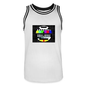Board - Men's Basketball Jersey - white/black - Front - AI Model Male 185 dark (185cm)