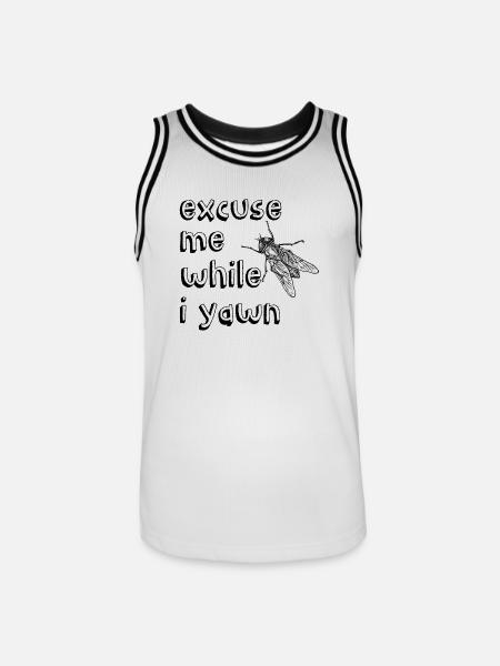 Excuse me when I yawn funny sayings - Men's Basketball Jersey - white/black