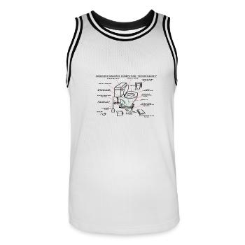 technologie informatique - Maillot de basket Homme - blanc/noir - Devant - AI Model Male 185 dark (185cm)