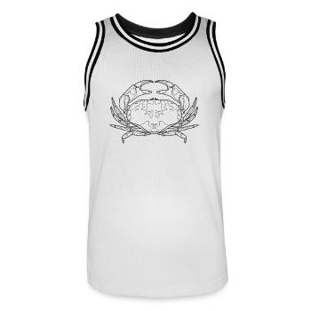 Krebs - Männer Basketball-Trikot - Weiß/Schwarz - Vorne - AI Model Male 185 dark (185cm)