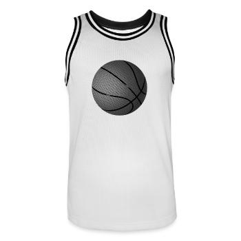 Basket-ball T-shirt de basket-ball noir - Maillot de basket Homme - blanc/noir - Devant - AI Model Male 185 dark (185cm)