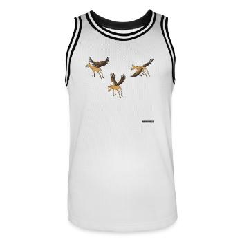 cerfs volants - Maillot de basket Homme - blanc/noir - Devant - AI Model Male 185 dark (185cm)