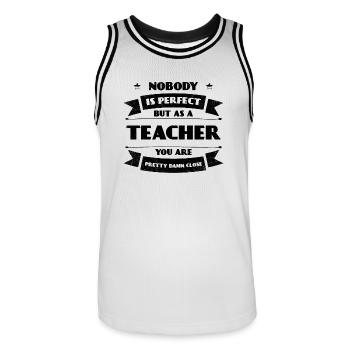 l'apprentissage des enseignants des élèves de l'école des enseignants parfait - Maillot de basket Homme - blanc/noir - Devant - AI Model Male 185 dark (185cm)