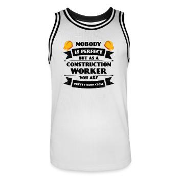 Perfekter Bauarbeiter Bau Handwerk Beton Maurer - Männer Basketball-Trikot - Weiß/Schwarz - Vorne - AI Model Male 185 dark (185cm)