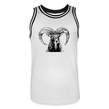 Elegant vintage Capricorn - Men's Basketball Jersey - white/black - Front - AI Model Male 185 dark (185cm)