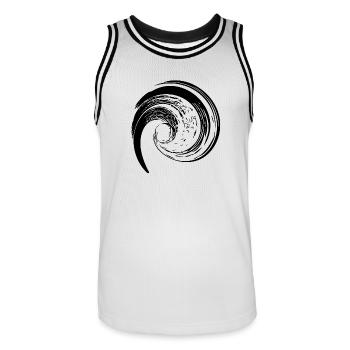 Rotated Shaft Whirlpool Formation - Men's Basketball Jersey - white/black - Front - AI Model Male 185 dark (185cm)