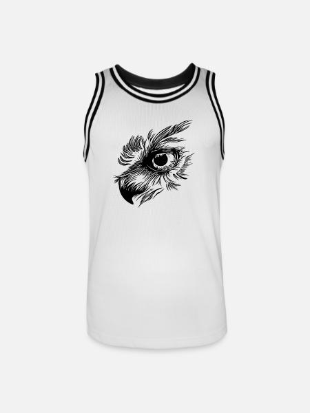 Uglenæb - Ugleøje - Herre basketball-trikot - hvid/sort